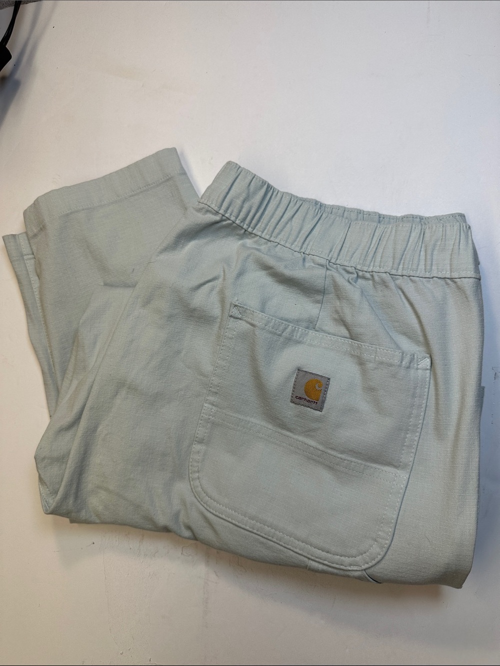 Carhartt Carpenter Cargo Pants, Light Blue Women's XL Relaxed Fit with Stretch